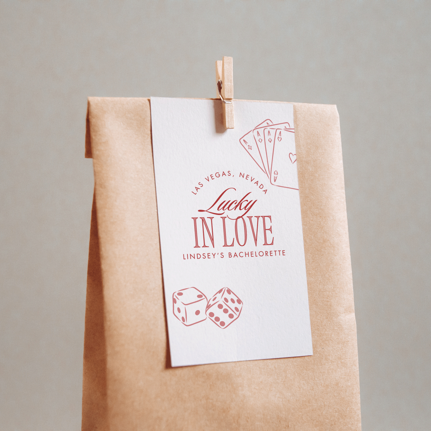 Lucky in Love Bachelorette Party Gift Tag