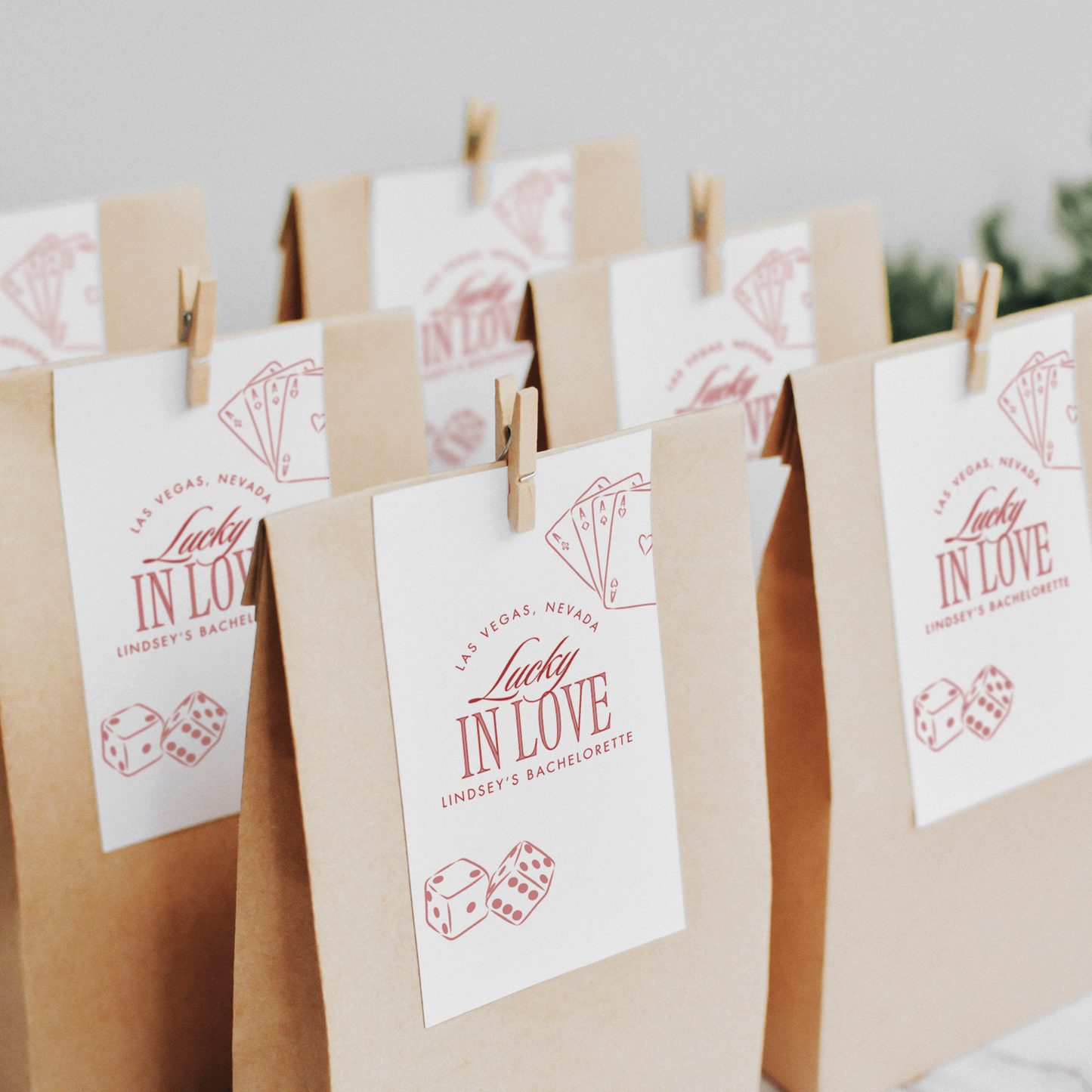 Lucky in Love Bachelorette Party Gift Tag