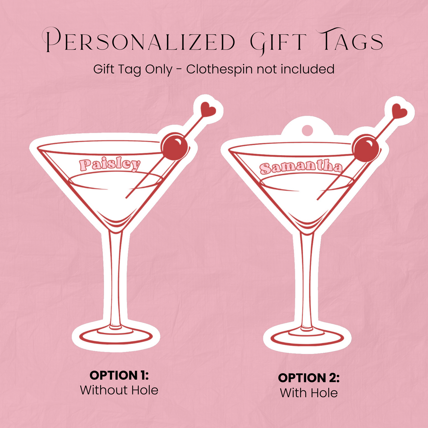 Dirty Martini Party Gift Tag - Red
