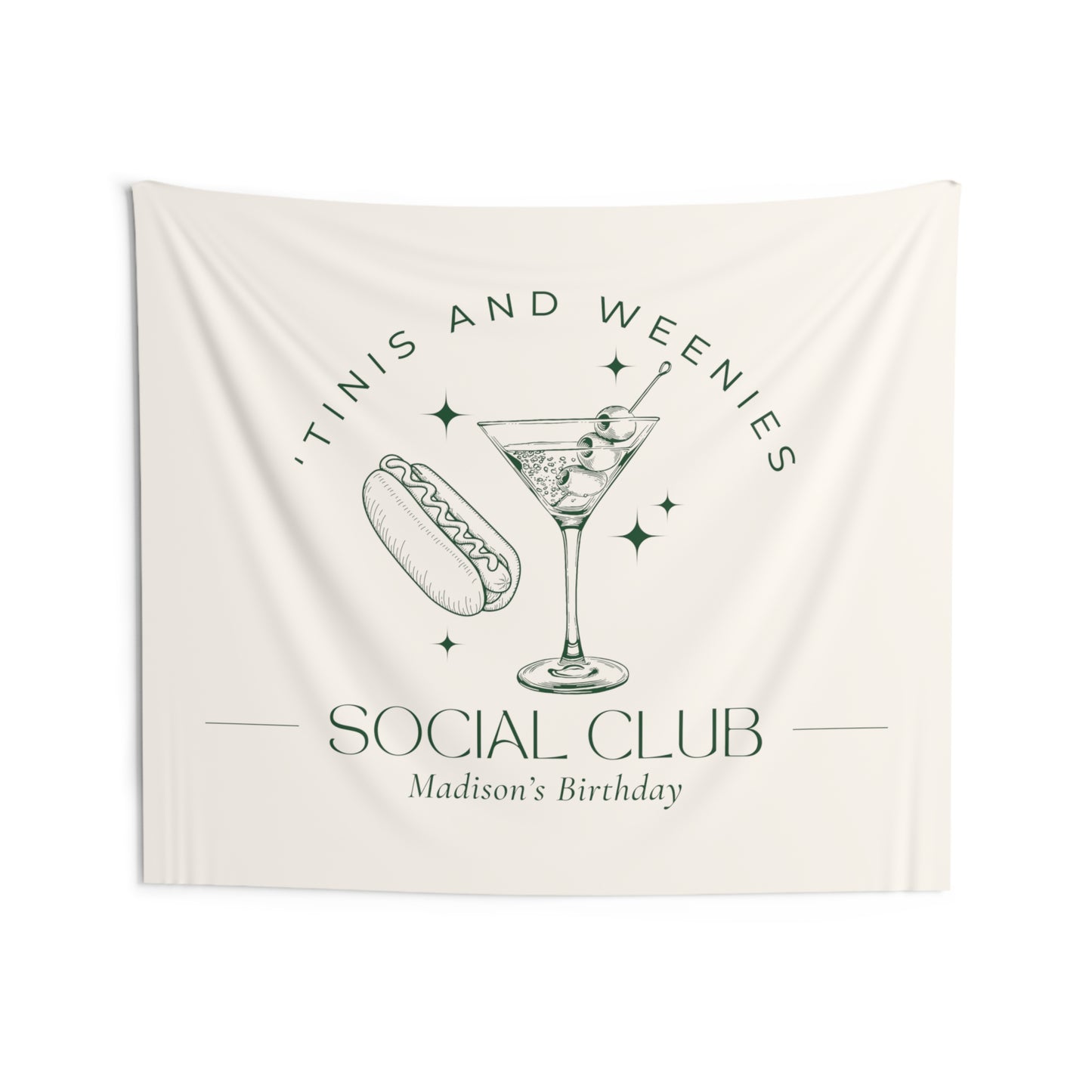 Tinis and Weenies Birthday Party Banner