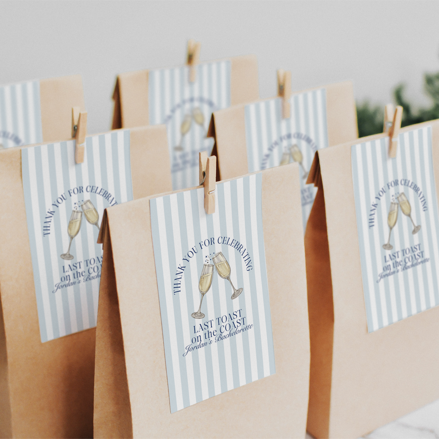Last Toast on the Coast Bachelorette Party Gift Tag