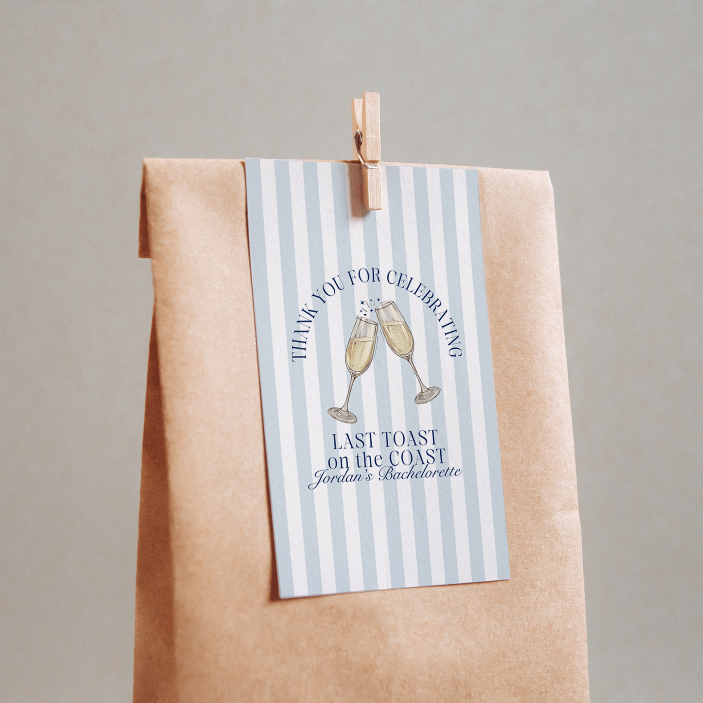 Last Toast on the Coast Bachelorette Party Gift Tag