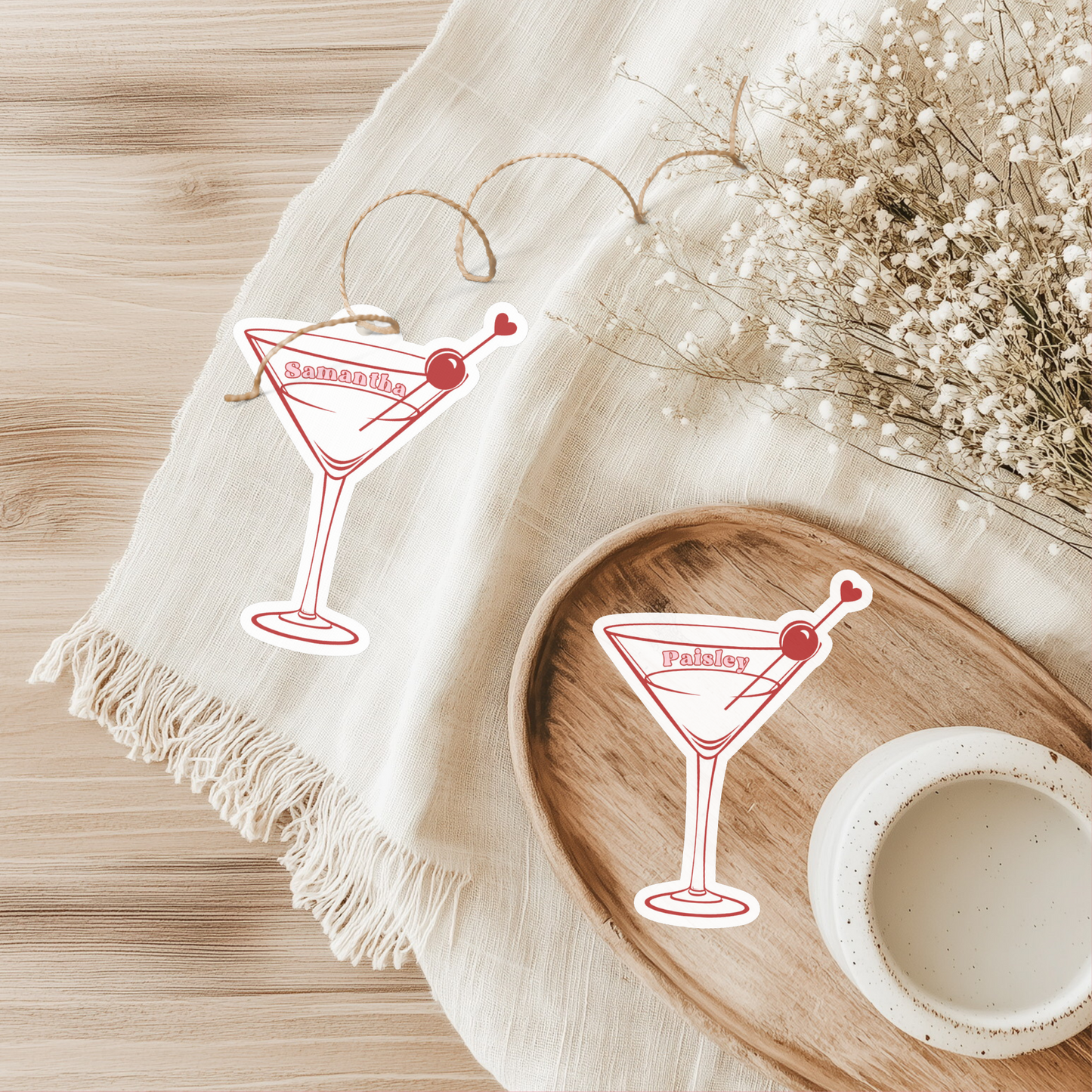 Dirty Martini Party Gift Tag - Red