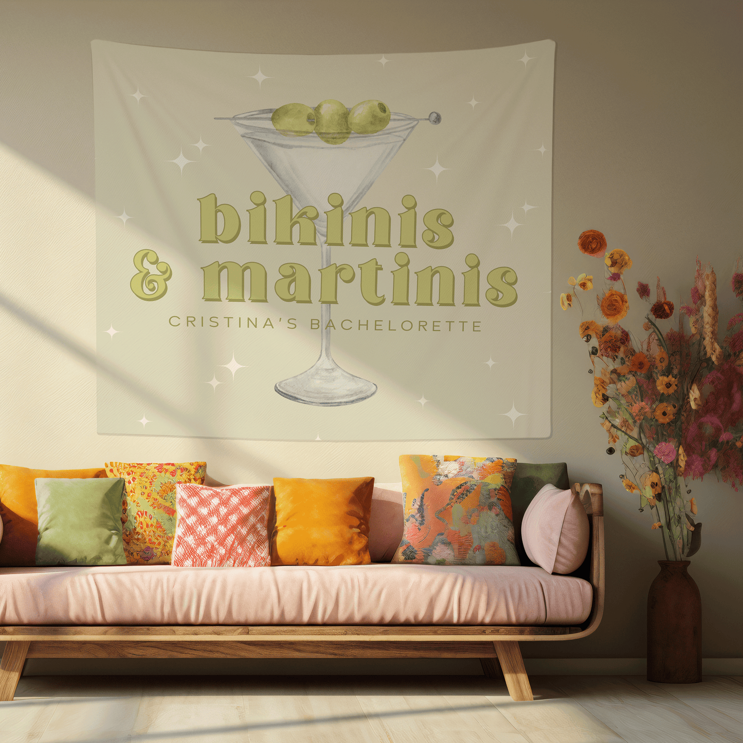 Bikinis & Martinis Bachelorette Banner - Dirty Martini