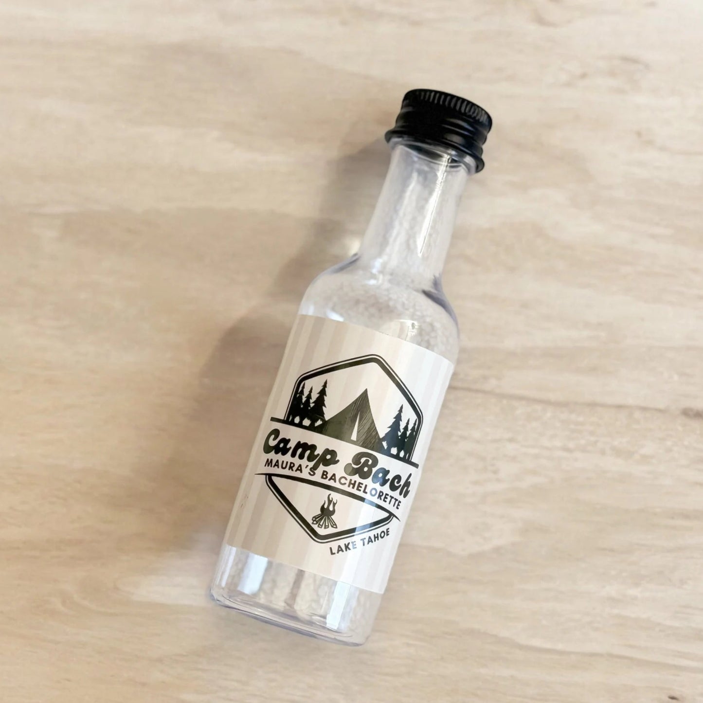 Retro Camp Bach Bachelorette Party Mini Liquor Label