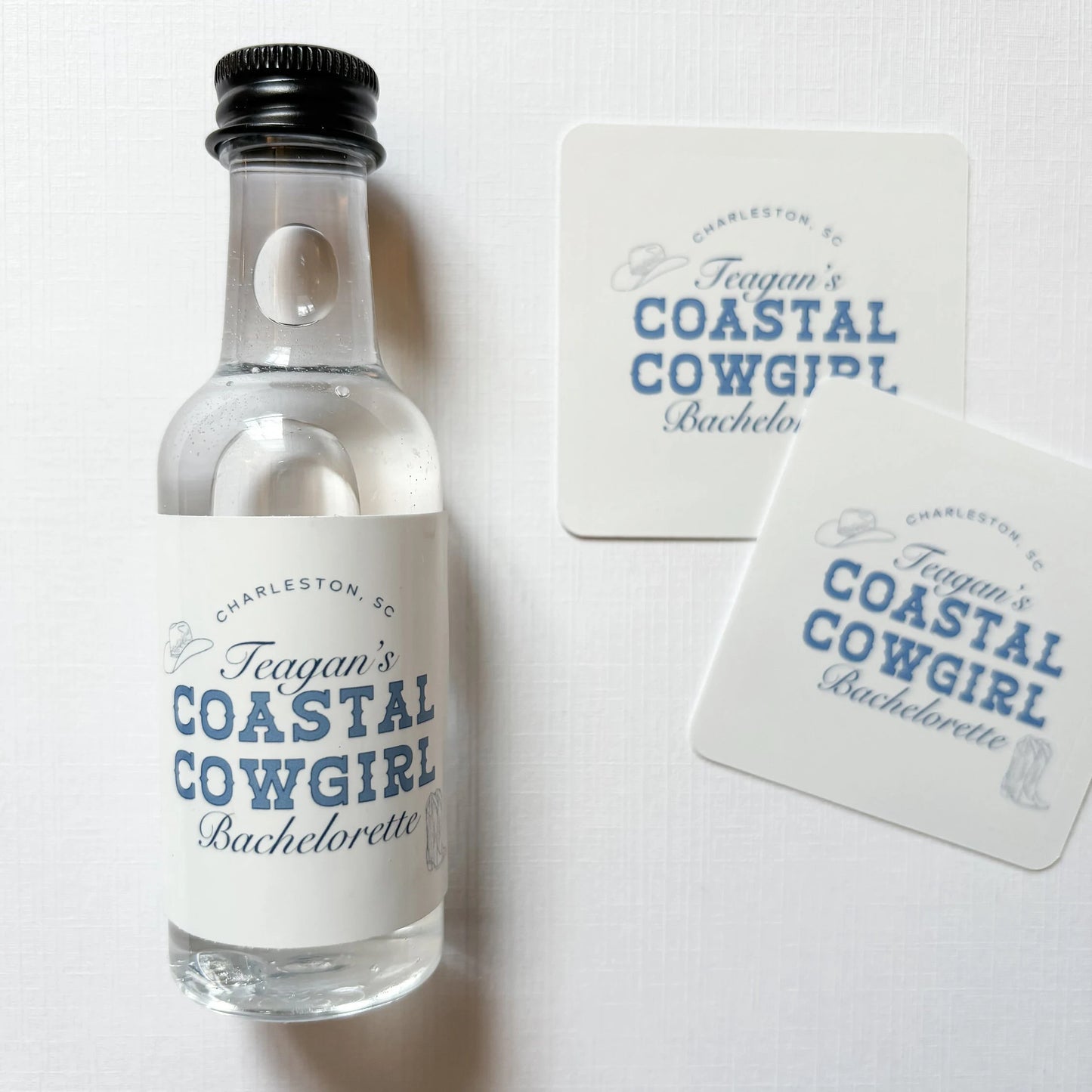 Coastal Cowgirl Bachelorette Party Mini Liquor Label