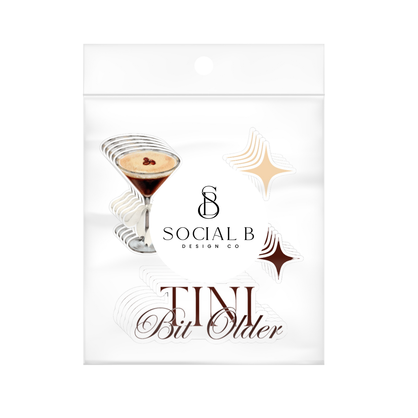 Tini Bit Older Birthday Party Confetti - Espresso Martini