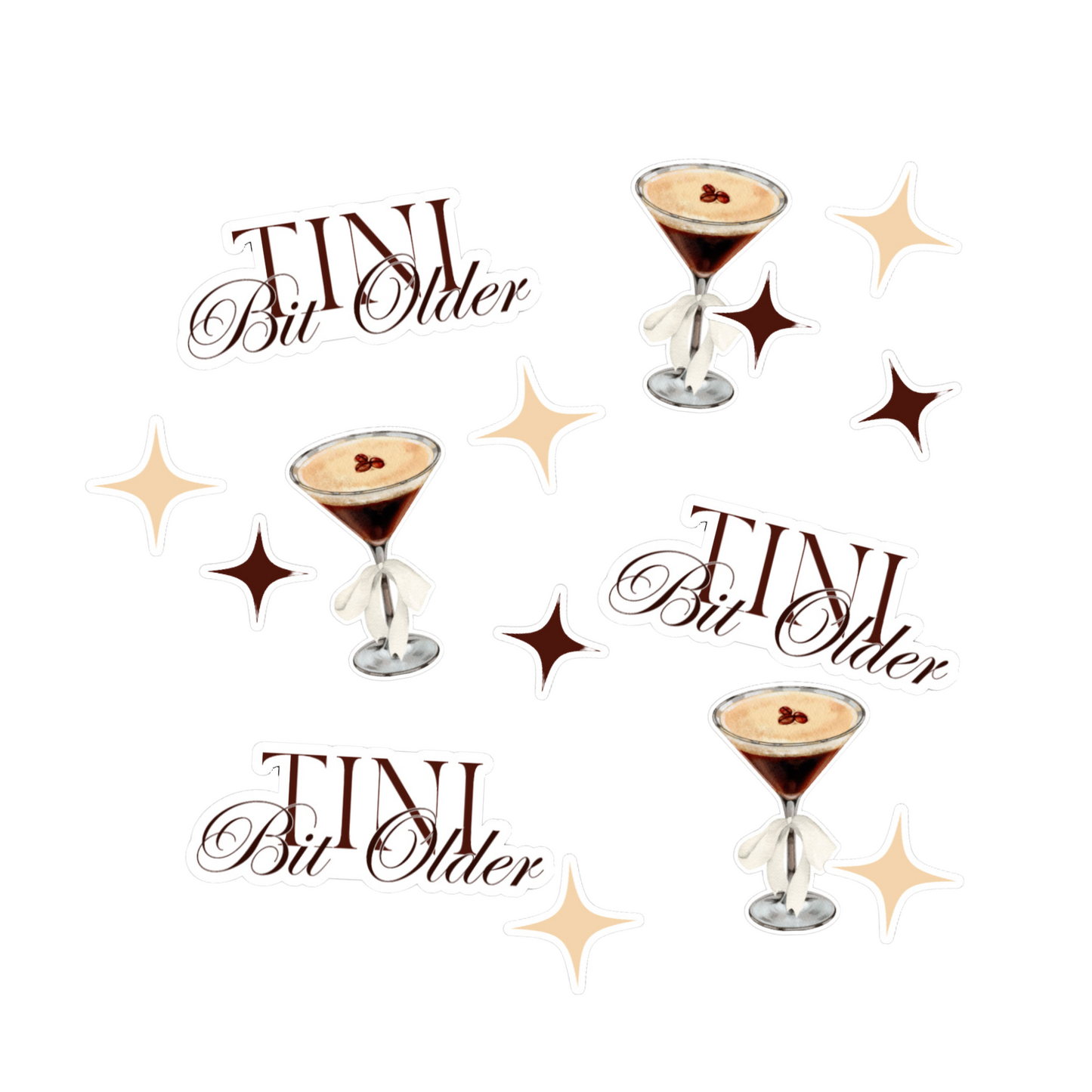 Tini Bit Older Birthday Party Confetti - Espresso Martini