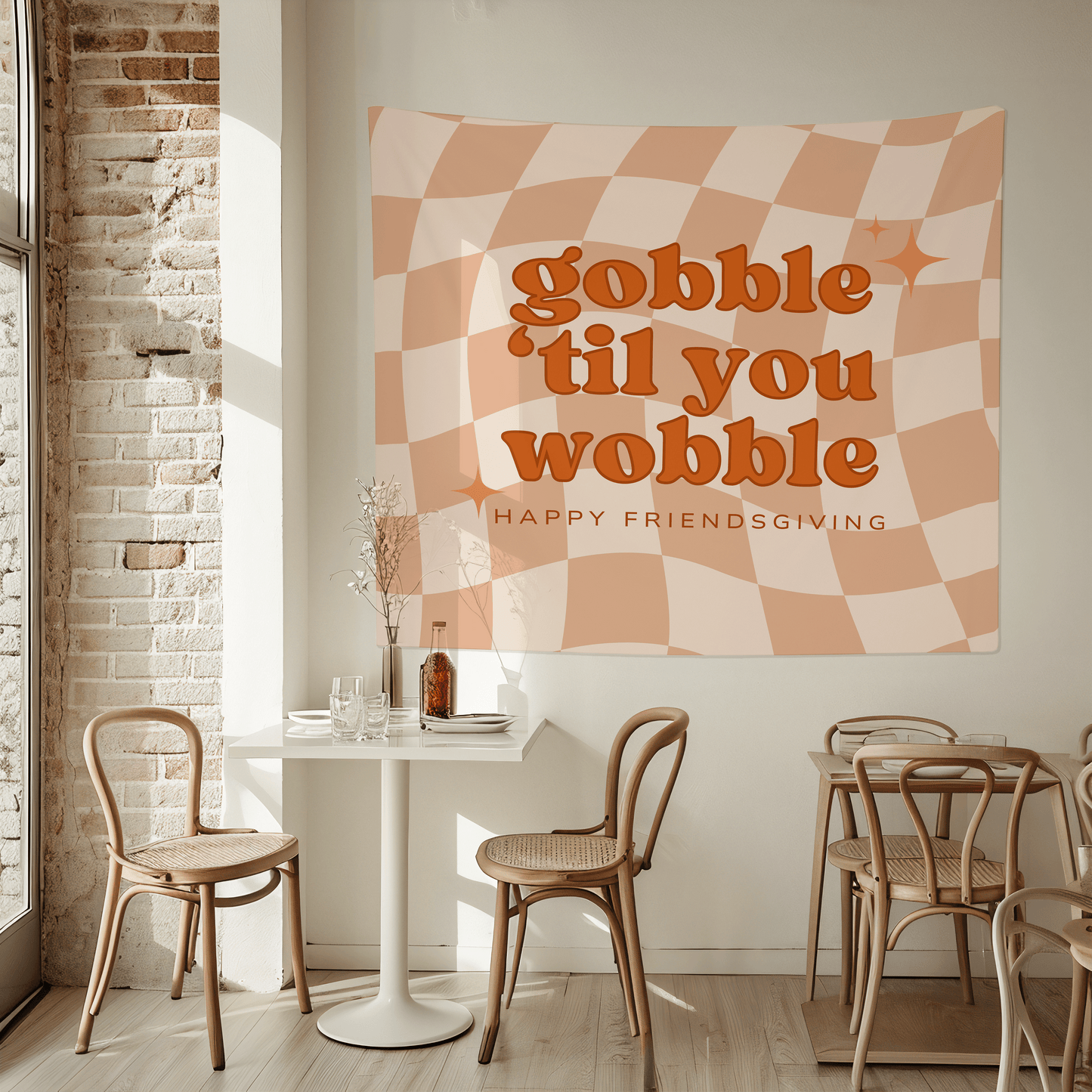 Gobble Til You Wobble Friendsgiving Banner