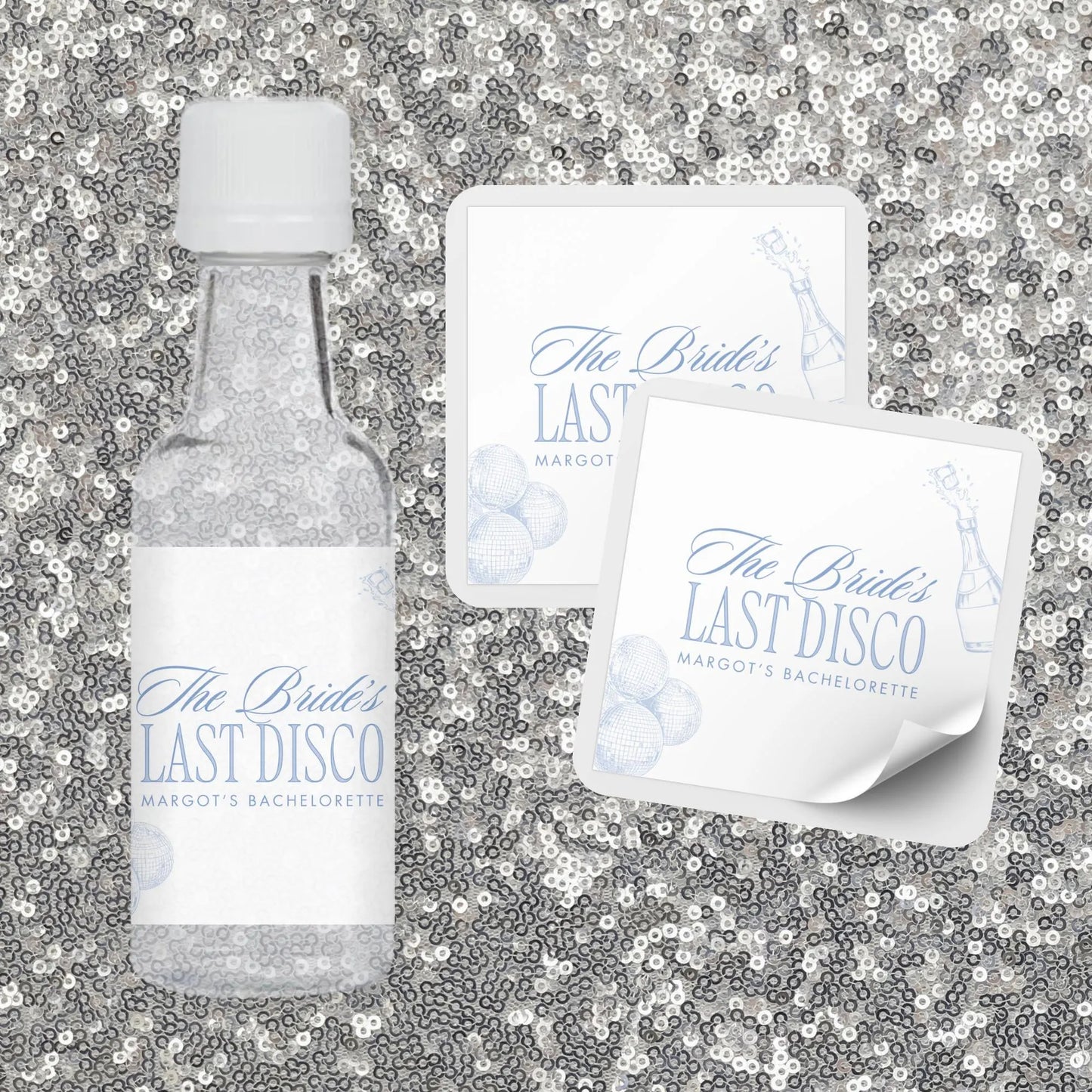 Bride's Last Disco Bachelorette Party Mini Liquor Label