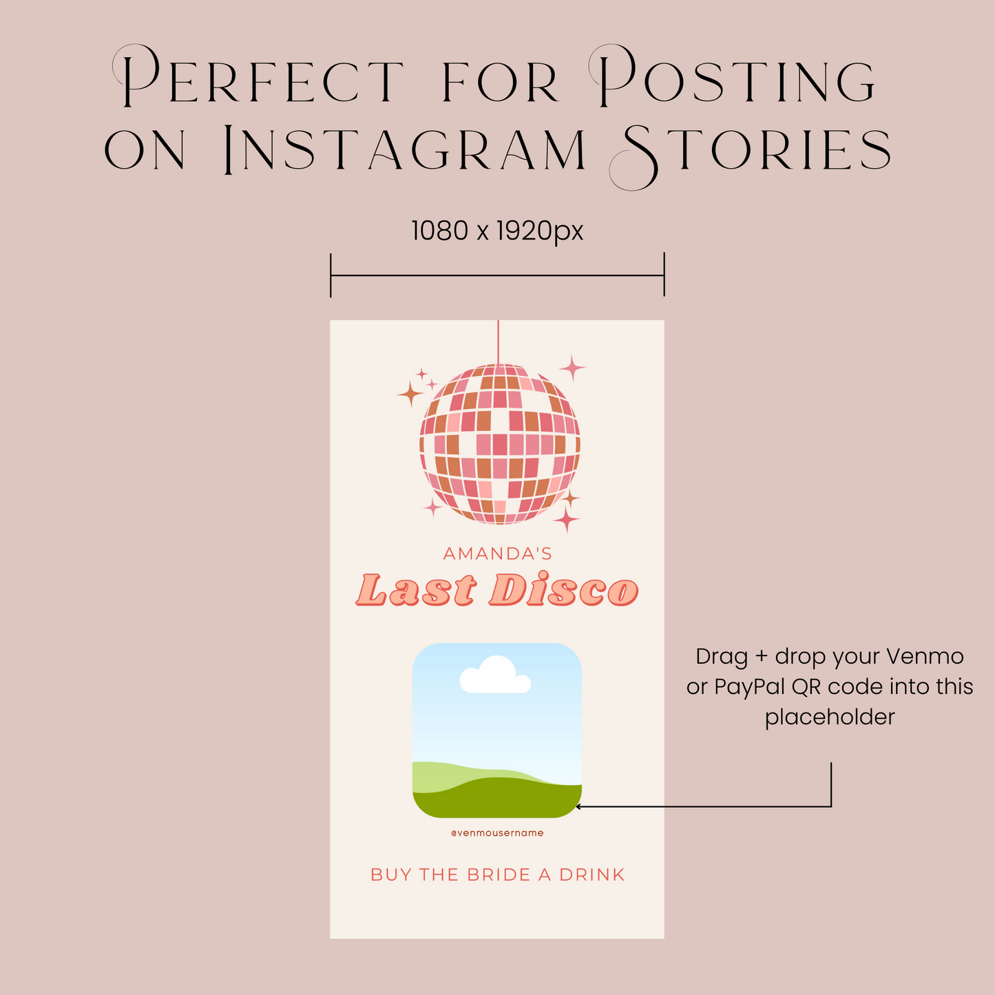 Last Disco Buy the Bride a Drink Template (Digital Download)