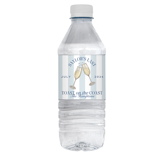 Last Toast on the Coast Bachelorette Party Water Bottle Label