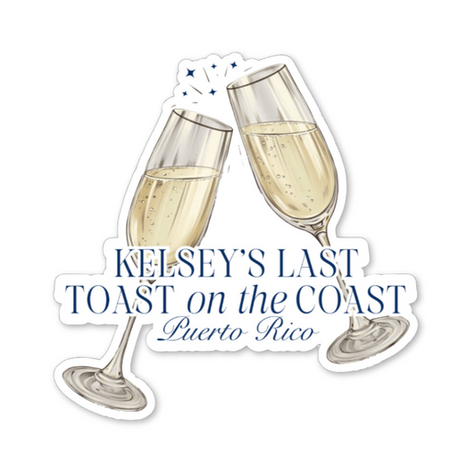 Last Toast on the Coast Bachelorette Party Sticker