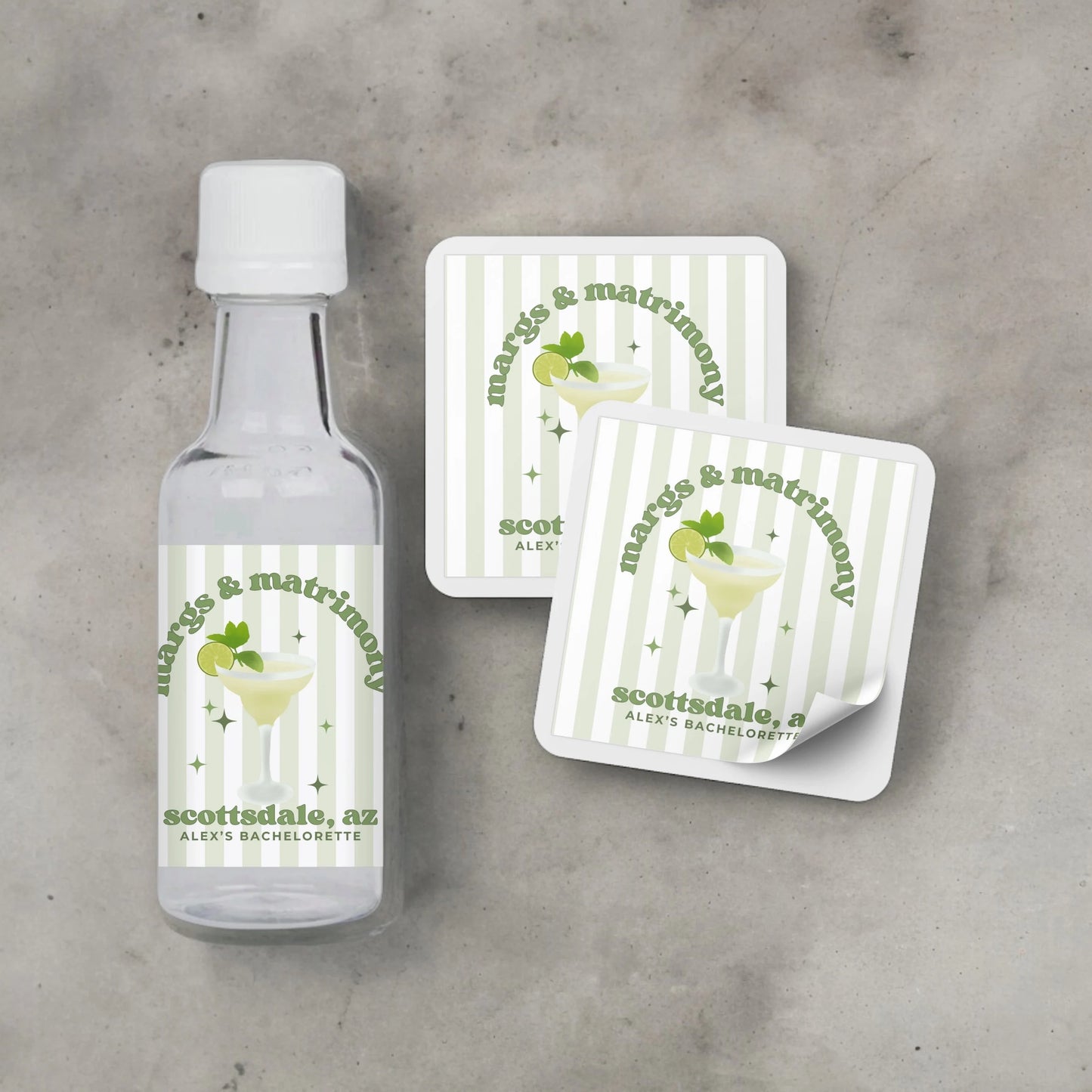 Margs & Matrimony Bachelorette Party Mini Liquor Label