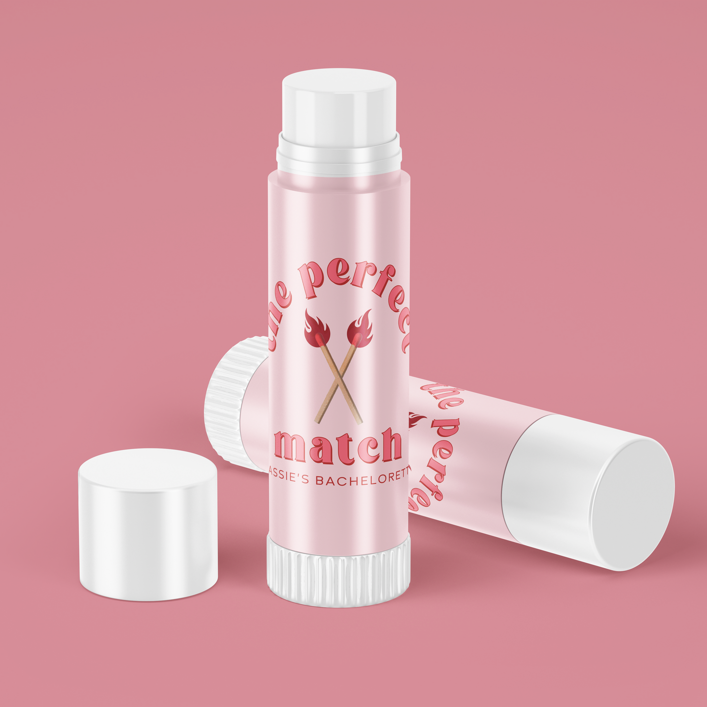 Perfect Match Bachelorette Party Lip Balm - Pink and Red