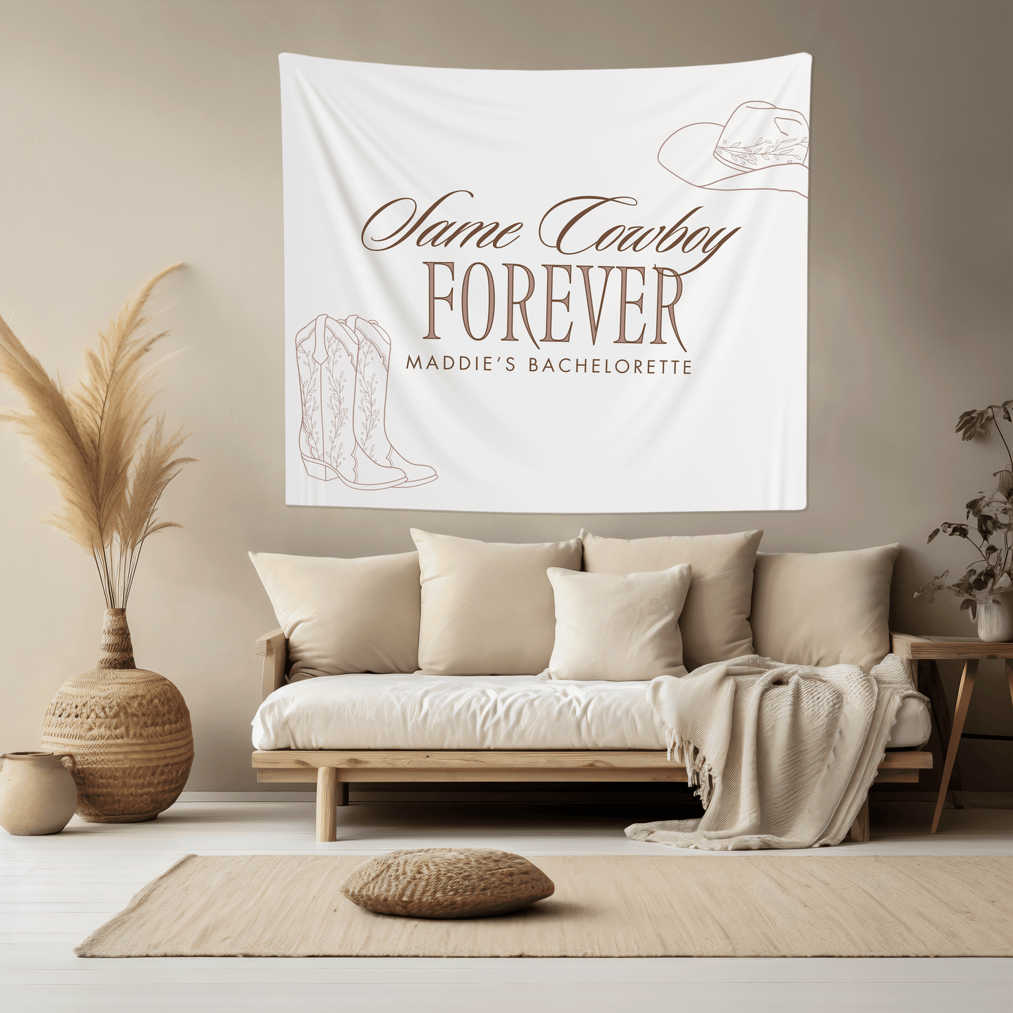 Same Cowboy Forever Bachelorette Party Banner