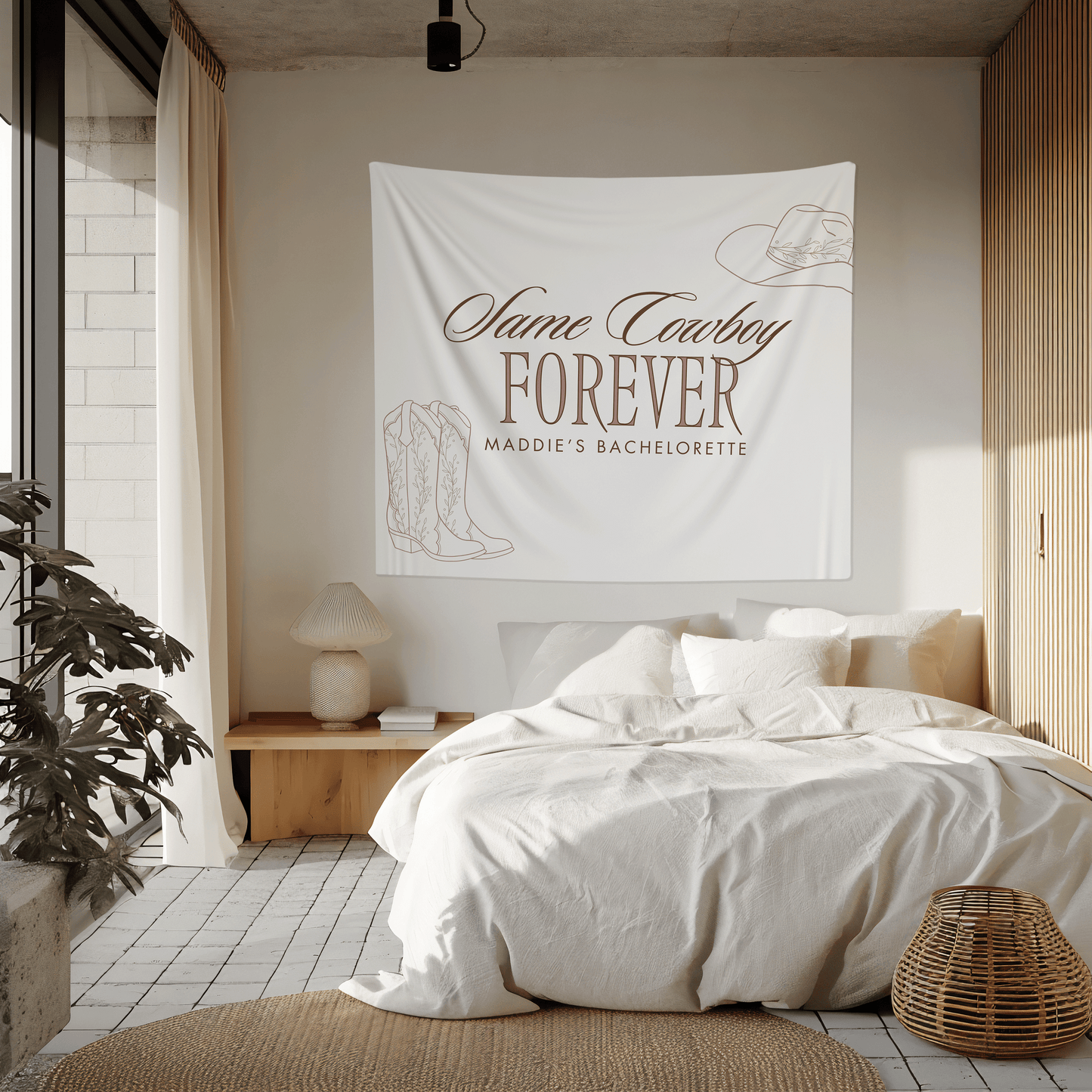 Same Cowboy Forever Bachelorette Party Banner