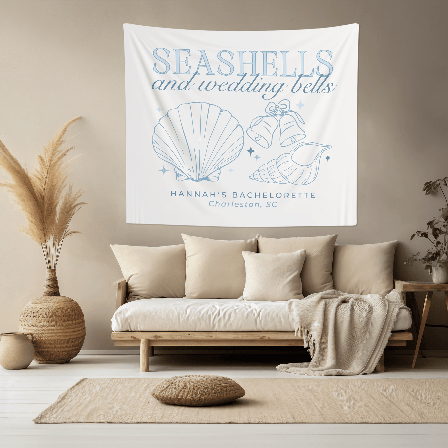 Seashells and Wedding Bells Bachelorette Banner