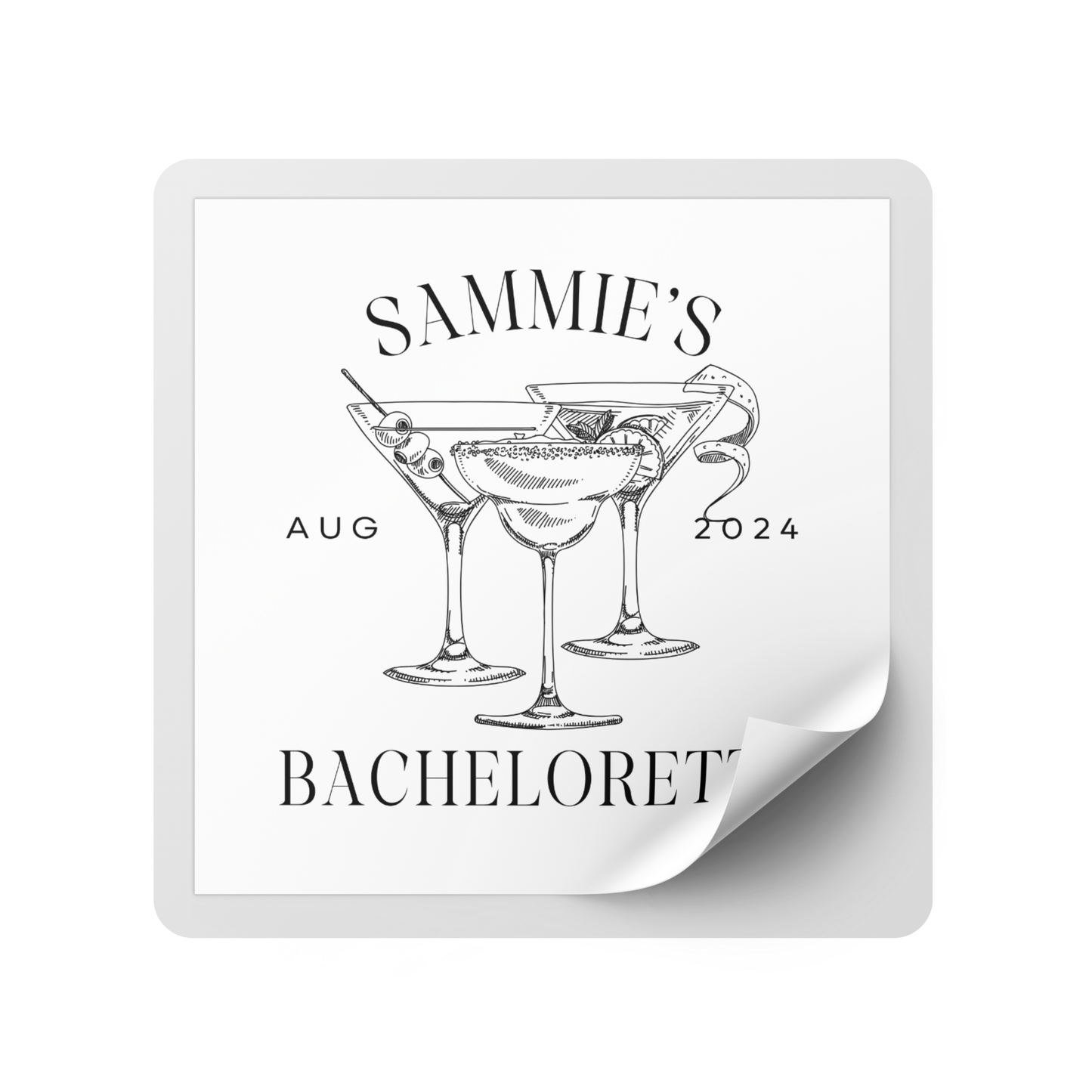 Cocktail Bachelorette Party Mini Liquor Label
