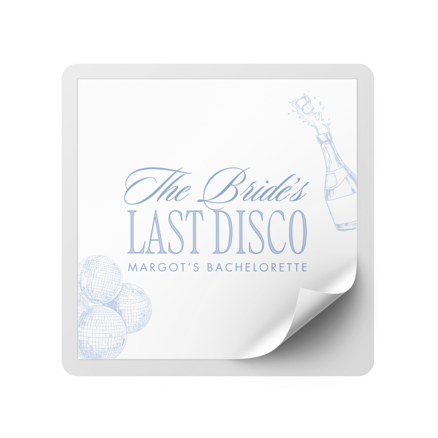 Bride's Last Disco Bachelorette Party Mini Liquor Label