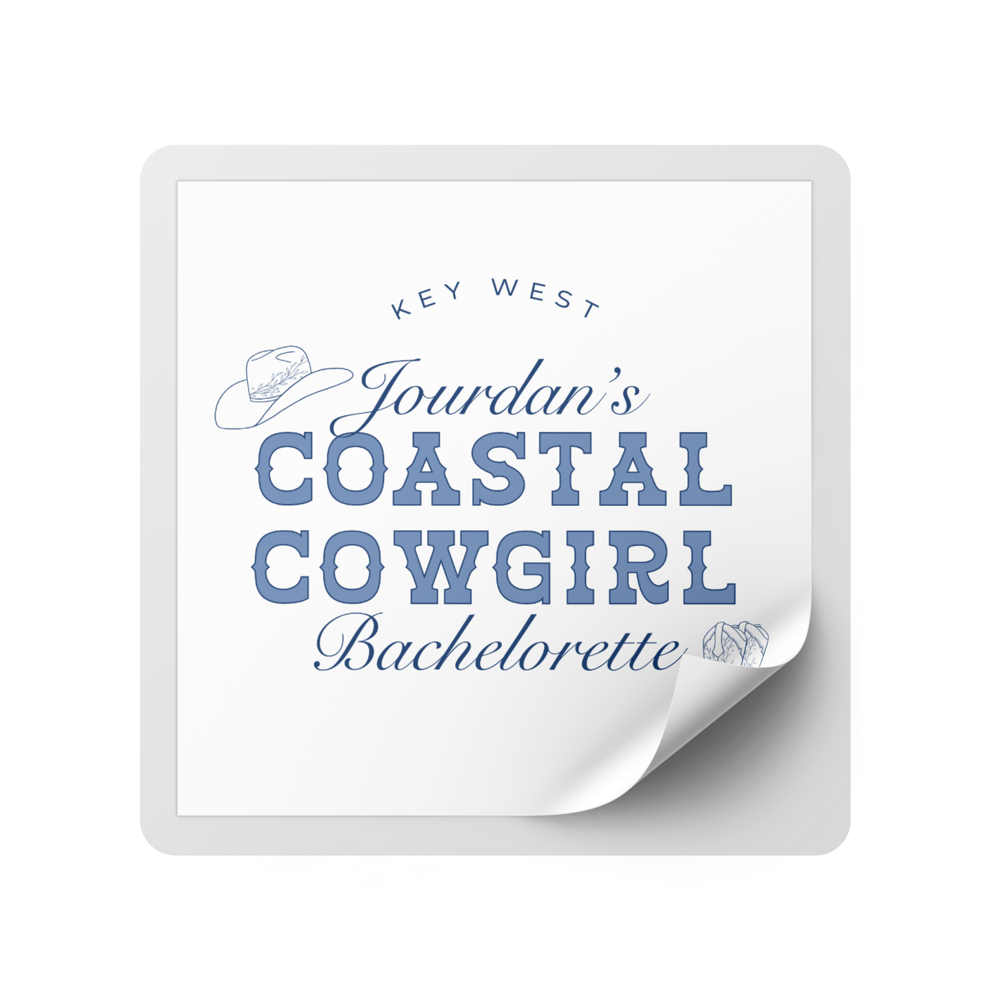Coastal Cowgirl Bachelorette Party Mini Liquor Label