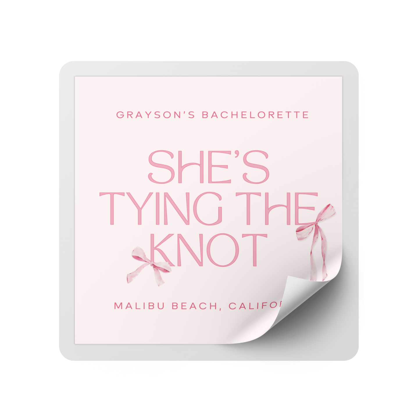 Tying the Knot Bachelorette Party Mini Liquor Label