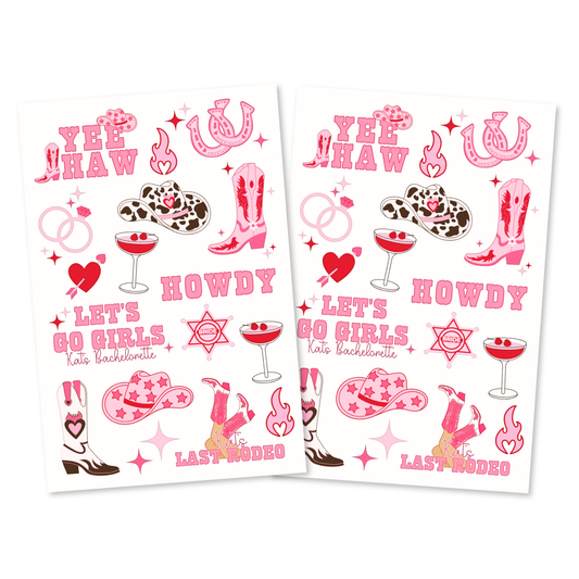 Last Rodeo Bachelorette Temporary Tattoo Sheets