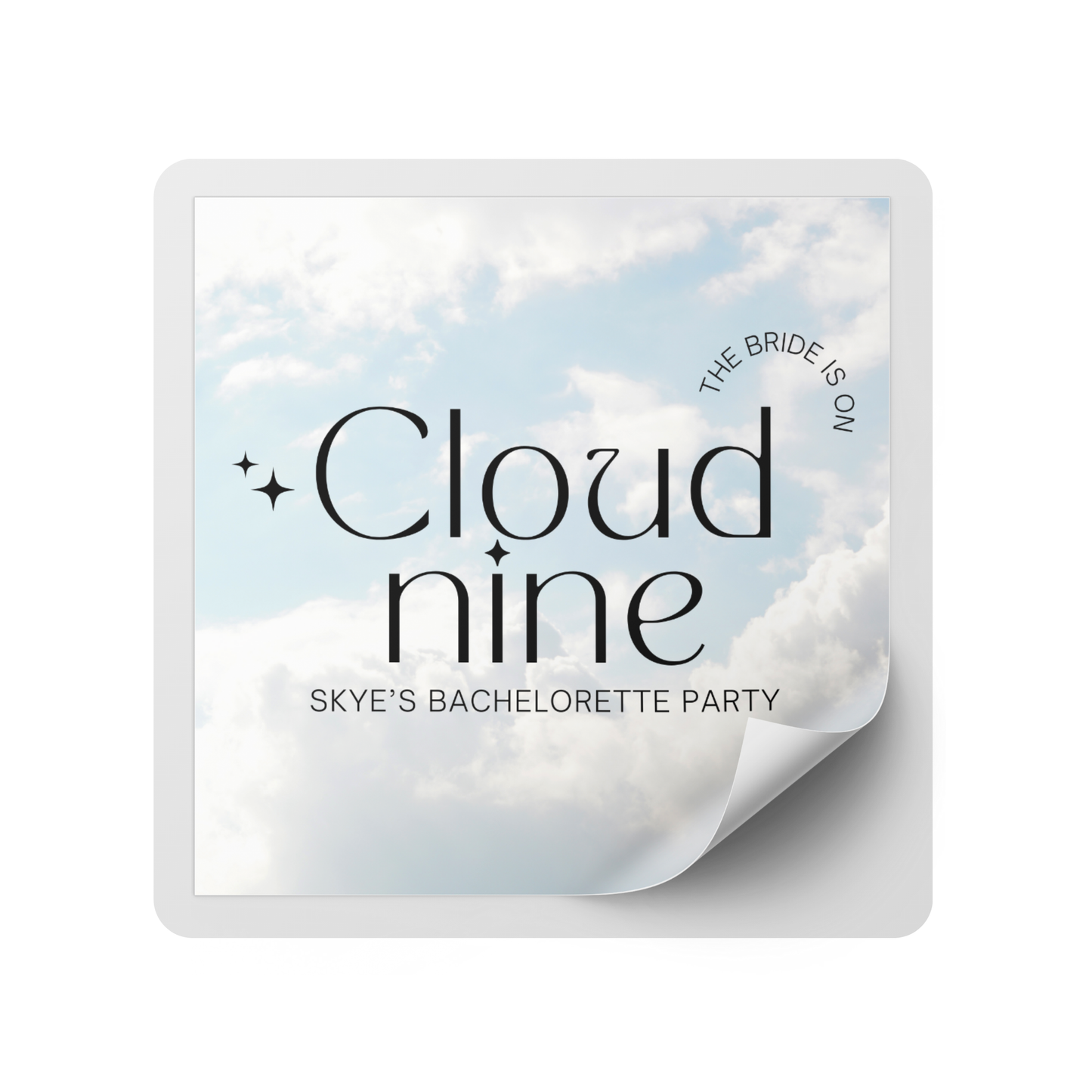 Bride On Cloud 9 Bachelorette Party Mini Liquor Label