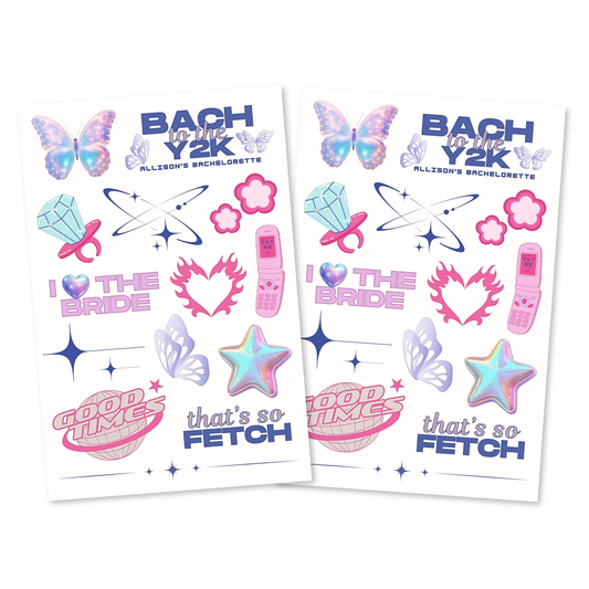 Bach to the Y2K Bachelorette Temporary Tattoo Sheets