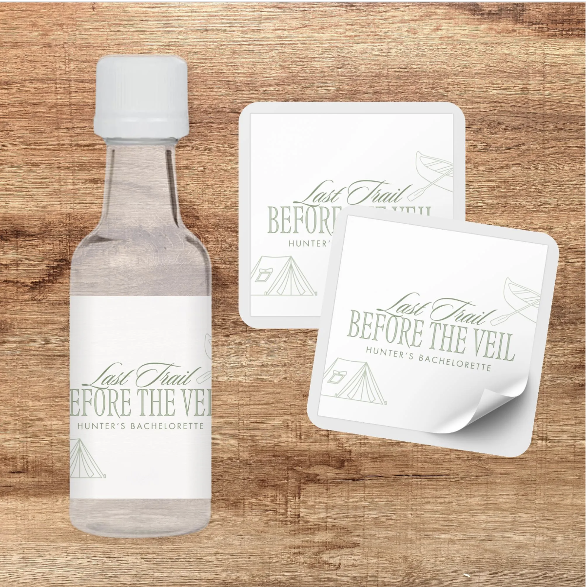 Last Trail Before the Veil Bachelorette Party Mini Liquor Label