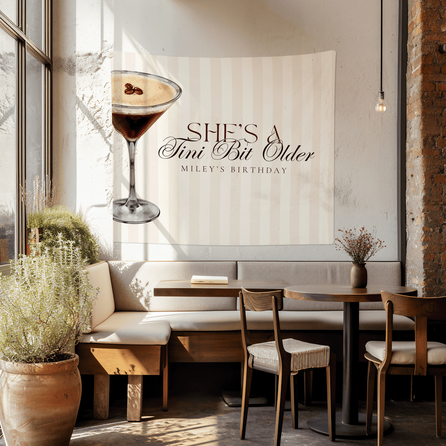 Tini Bit Older Birthday Banner - Espresso Martini
