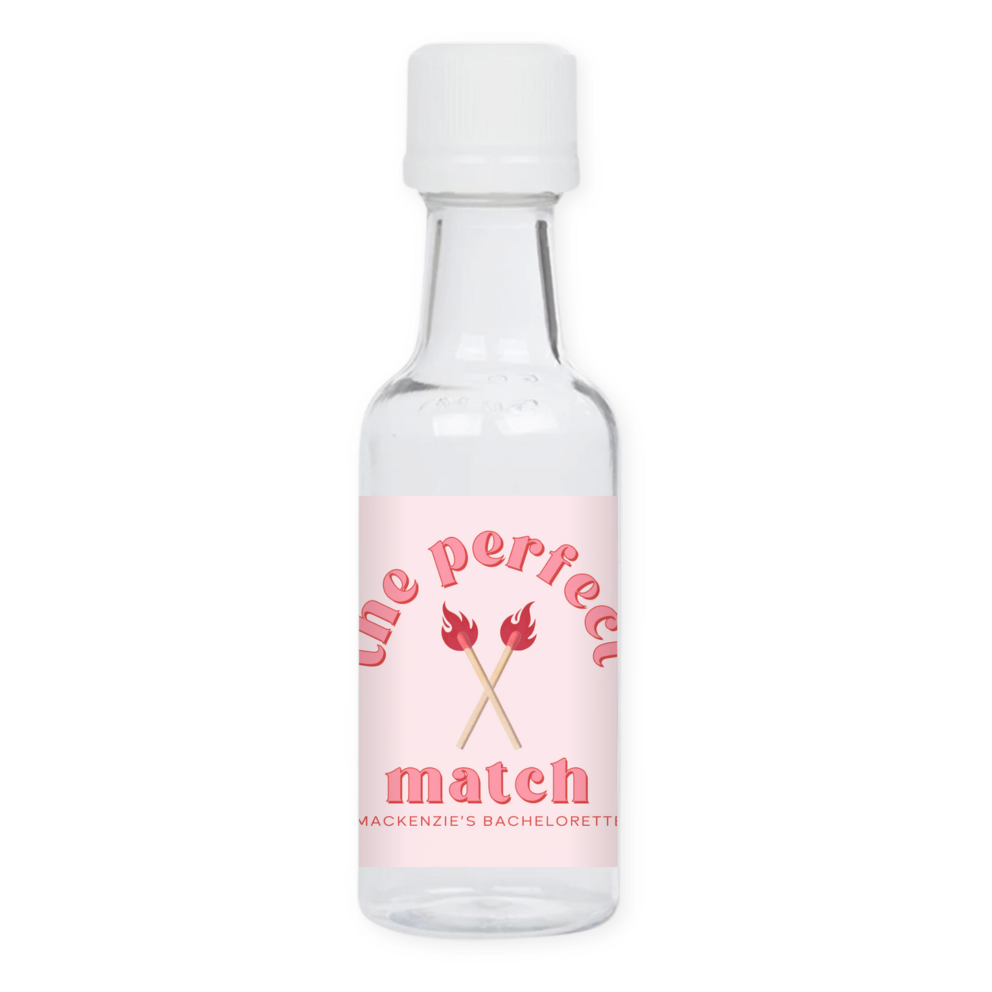Perfect Match Bachelorette Party Mini Liquor Label - Pink and Red