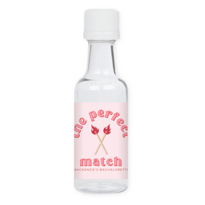 Perfect Match Bachelorette Party Mini Liquor Label - Pink and Red
