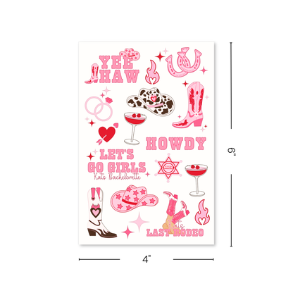 Last Rodeo Bachelorette Temporary Tattoo Sheets