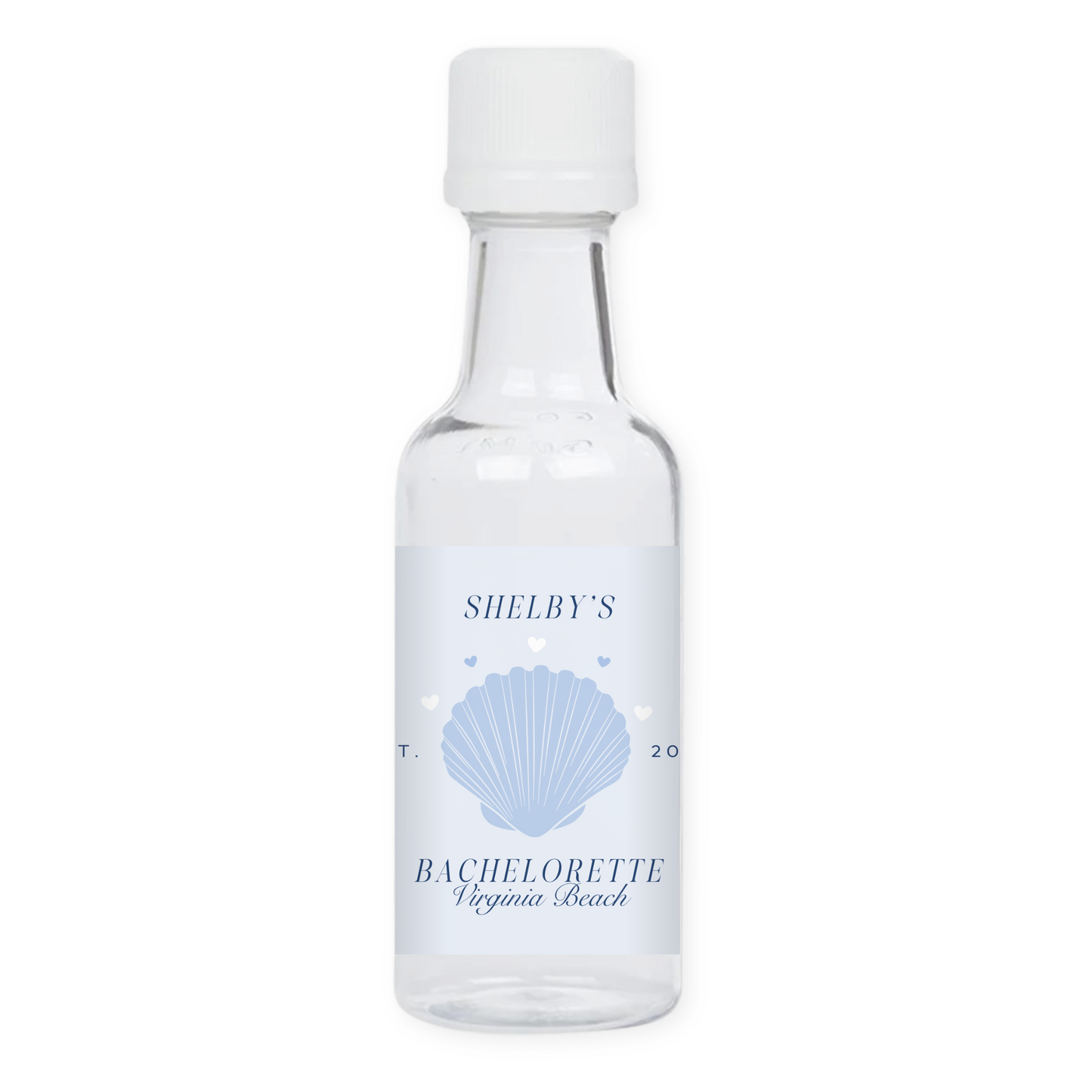 Coastal Seashell Bachelorette Party Mini Liquor Label