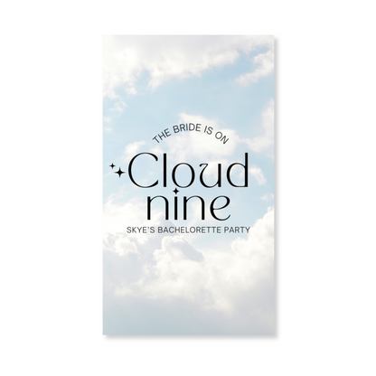 Bride On Cloud 9 Bachelorette Party Gift Tag