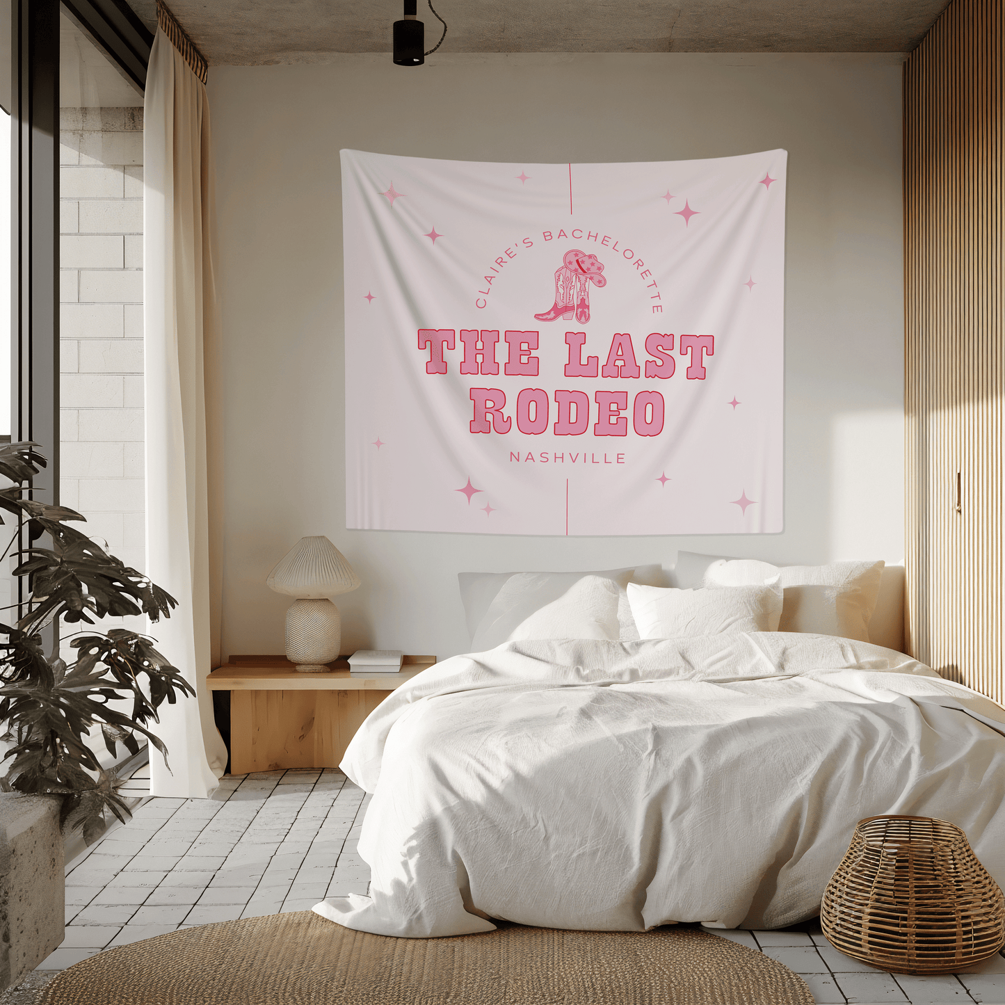 The Last Rodeo Bachelorette Party Banner - Pink Cowgirl