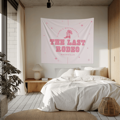 The Last Rodeo Bachelorette Party Banner - Pink Cowgirl