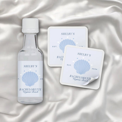 Coastal Seashell Bachelorette Party Mini Liquor Label