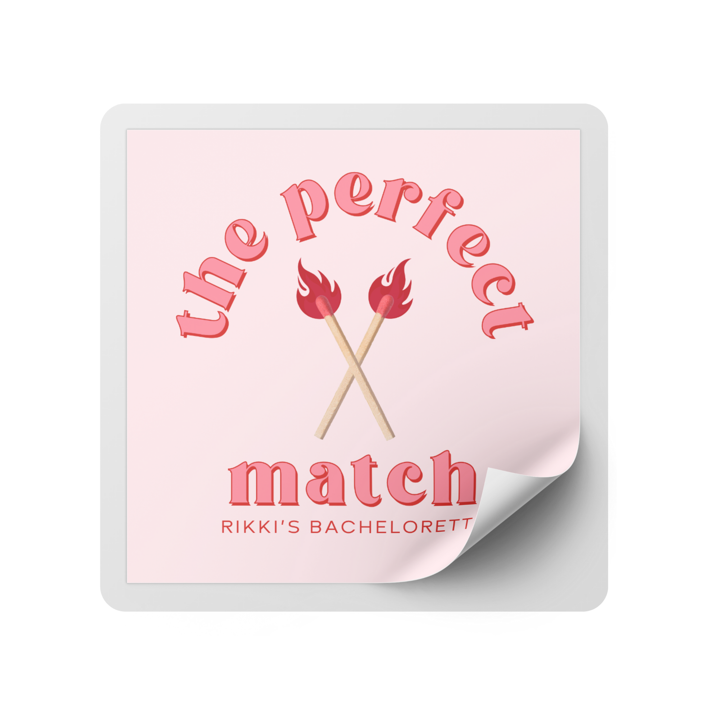 Perfect Match Bachelorette Party Mini Liquor Label - Pink and Red