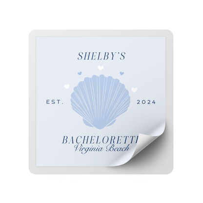 Coastal Seashell Bachelorette Party Mini Liquor Label